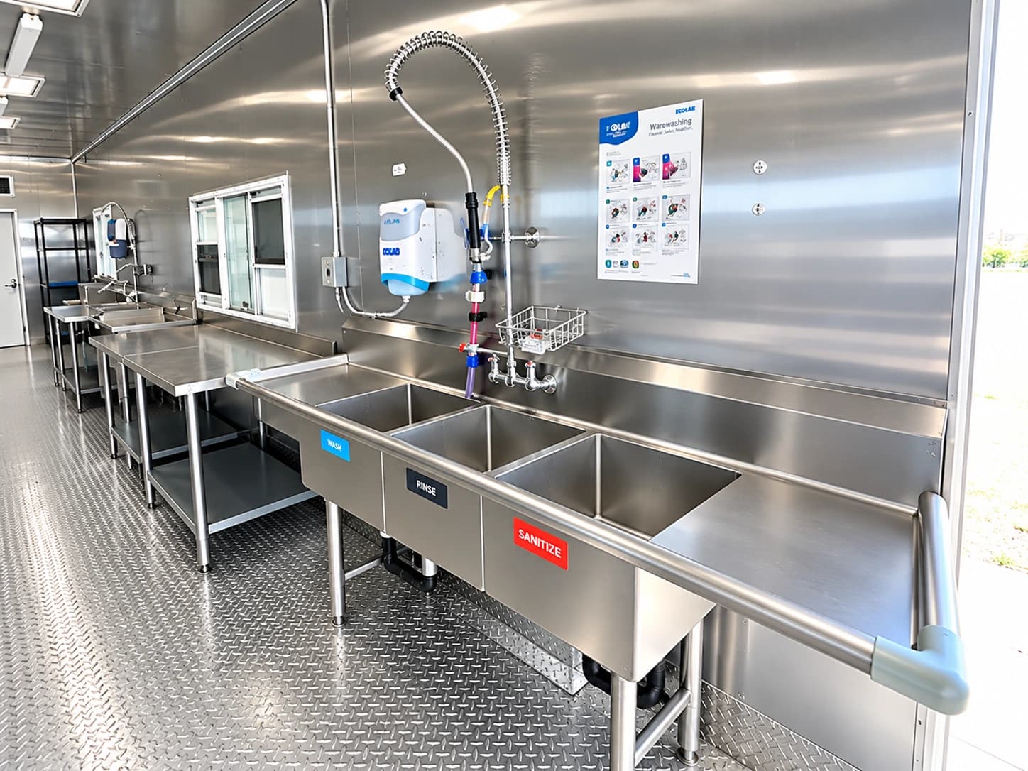38 ft high-temperature conveyor dish trailer complete interior